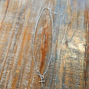Silver Cross Pendant Necklace